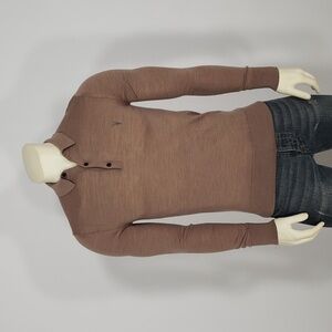 ALLSAINTS MODE 100% MERINO WOOL LONG SLEEVE POLO SWEATER MEN'S S